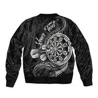 Personalised Niue Darts Masters Sleeve Zip Bomber Jacket Tribal Hiapo Dartboard LT03 - Polynesian Pride