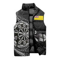 Personalised Niue Darts Masters Sleeveless Puffer Jacket Tribal Hiapo Dartboard - Polynesian Pride