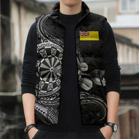 Personalised Niue Darts Masters Sleeveless Puffer Jacket Tribal Hiapo Dartboard - Polynesian Pride