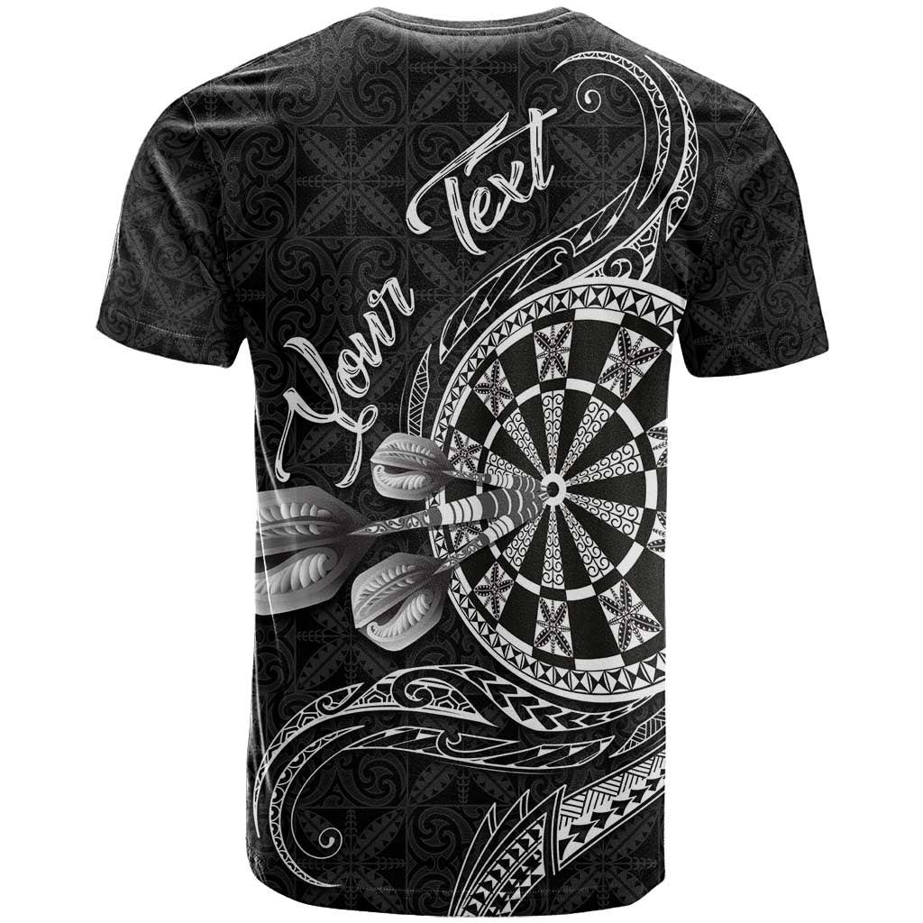 Personalised Niue Darts Masters T Shirt Tribal Hiapo Dartboard - Polynesian Pride