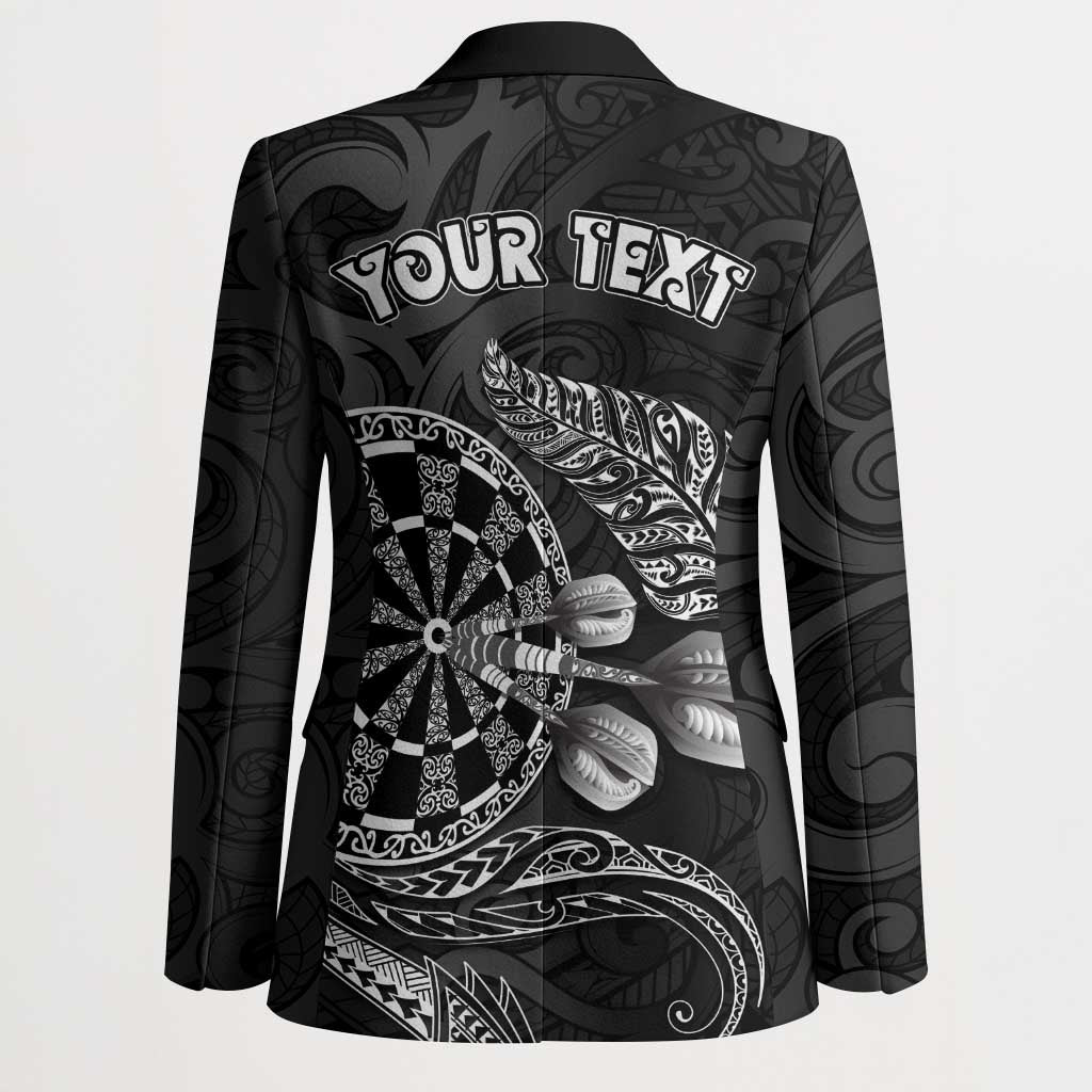 Personalised New Zealand Aotearoa Darts Masters Blazer Tribal Silver Fern and Ta Moko Dartboard LT03 - Polynesian Pride