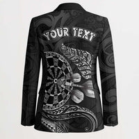 Personalised New Zealand Aotearoa Darts Masters Blazer Tribal Silver Fern and Ta Moko Dartboard LT03 - Polynesian Pride