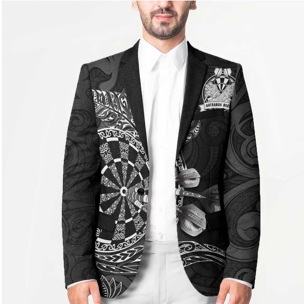 Personalised New Zealand Aotearoa Darts Masters Blazer Tribal Silver Fern and Ta Moko Dartboard LT03 - Polynesian Pride