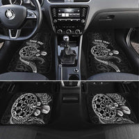Personalised New Zealand Aotearoa Darts Masters Car Mats Tribal Silver Fern and Ta Moko Dartboard LT03 Set 4pcs Black - Polynesian Pride