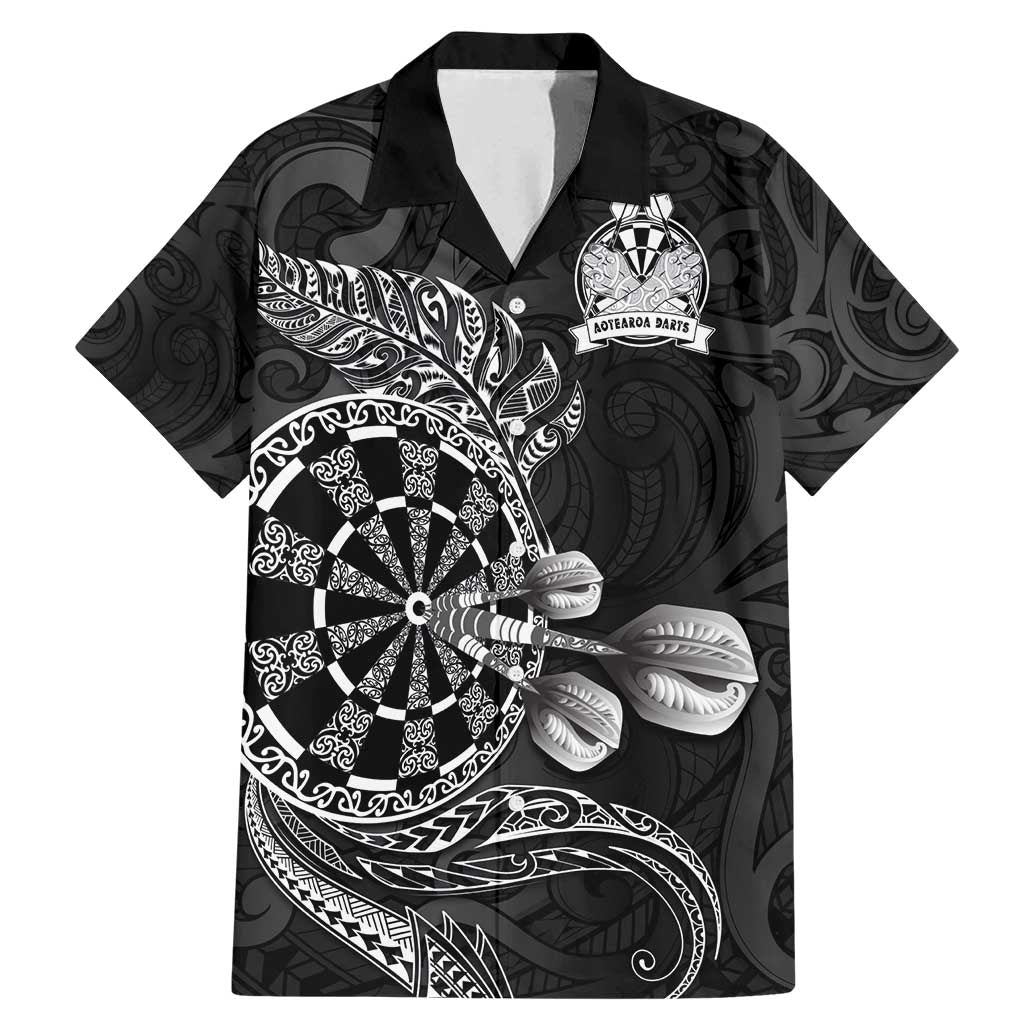 Personalised New Zealand Aotearoa Darts Masters Family Matching Mermaid Dress and Hawaiian Shirt Tribal Silver Fern and Ta Moko Dartboard - Polynesian Pride
