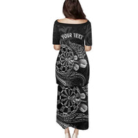 Personalised New Zealand Aotearoa Darts Masters Family Matching Puletasi and Hawaiian Shirt Tribal Silver Fern and Ta Moko Dartboard - Polynesian Pride