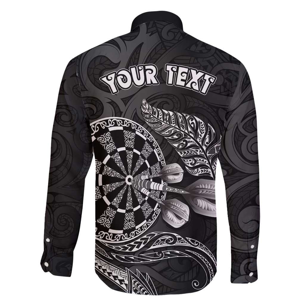 Personalised New Zealand Aotearoa Darts Masters Family Matching Tank Maxi Dress and Hawaiian Shirt Tribal Silver Fern and Ta Moko Dartboard - Polynesian Pride