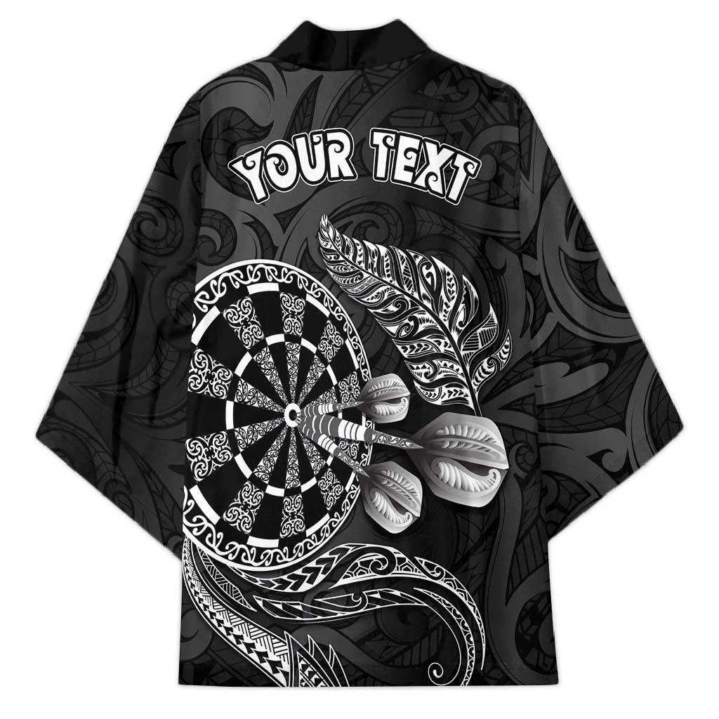 Personalised New Zealand Aotearoa Darts Masters Kimono Tribal Silver Fern and Ta Moko Dartboard - Polynesian Pride