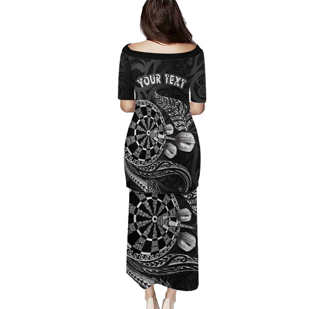 Personalised New Zealand Aotearoa Darts Masters Puletasi Tribal Silver Fern and Ta Moko Dartboard LT03 - Polynesian Pride
