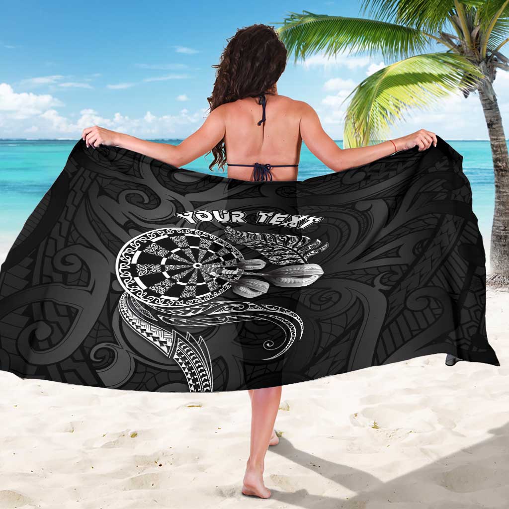 Personalised New Zealand Aotearoa Darts Masters Sarong Tribal Silver Fern and Ta Moko Dartboard - Polynesian Pride