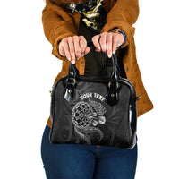 Personalised New Zealand Aotearoa Darts Masters Shoulder Handbag Tribal Silver Fern and Ta Moko Dartboard - Polynesian Pride