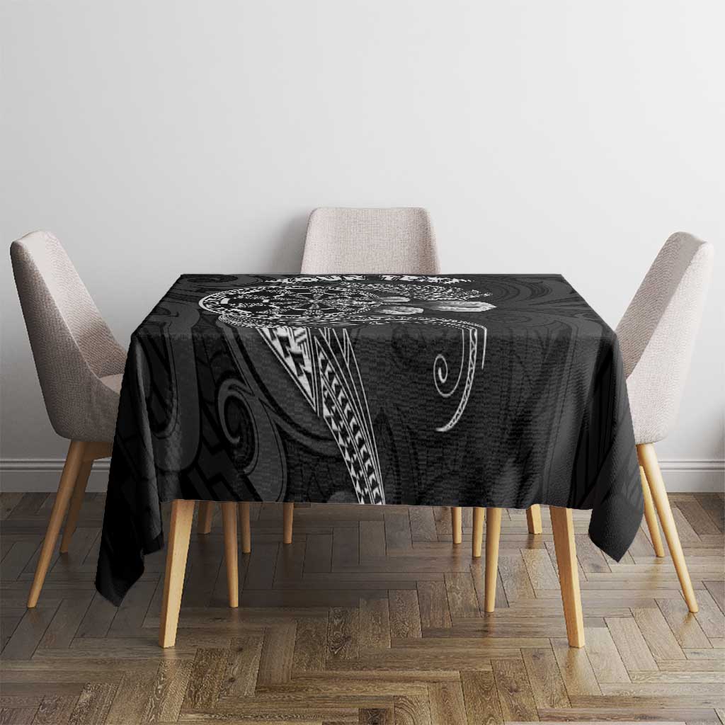 Personalised New Zealand Aotearoa Darts Masters Tablecloth Tribal Silver Fern and Ta Moko Dartboard LT03 - Polynesian Pride