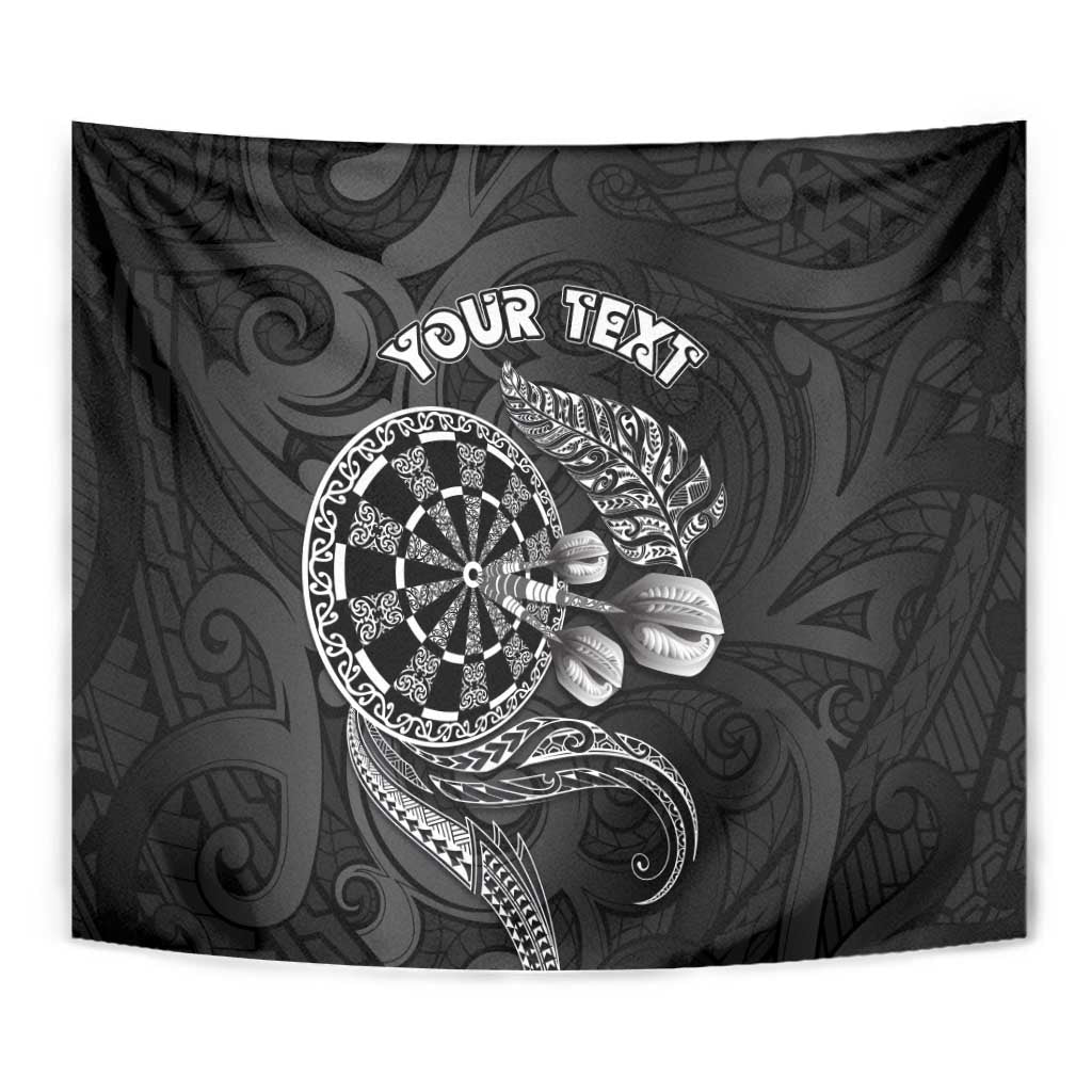 Personalised New Zealand Aotearoa Darts Masters Tapestry Tribal Silver Fern and Ta Moko Dartboard LT03 - Polynesian Pride