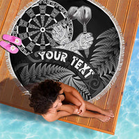 Personalised New Zealand Aotearoa Darts Masters Beach Blanket Silver Fern and Maori Spirit LT03 - Polynesian Pride