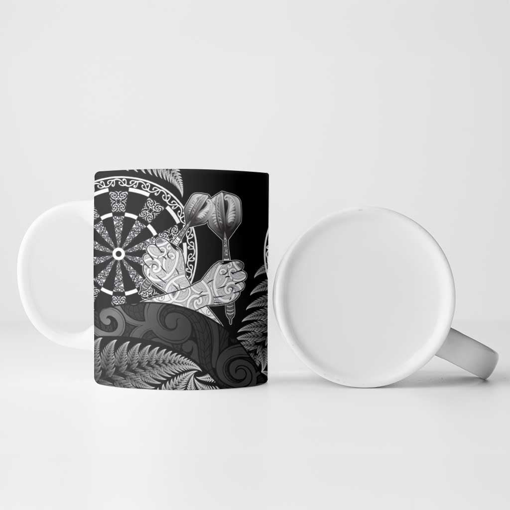 Personalised New Zealand Aotearoa Darts Masters Ceramic Mug Silver Fern and Maori Spirit - Polynesian Pride