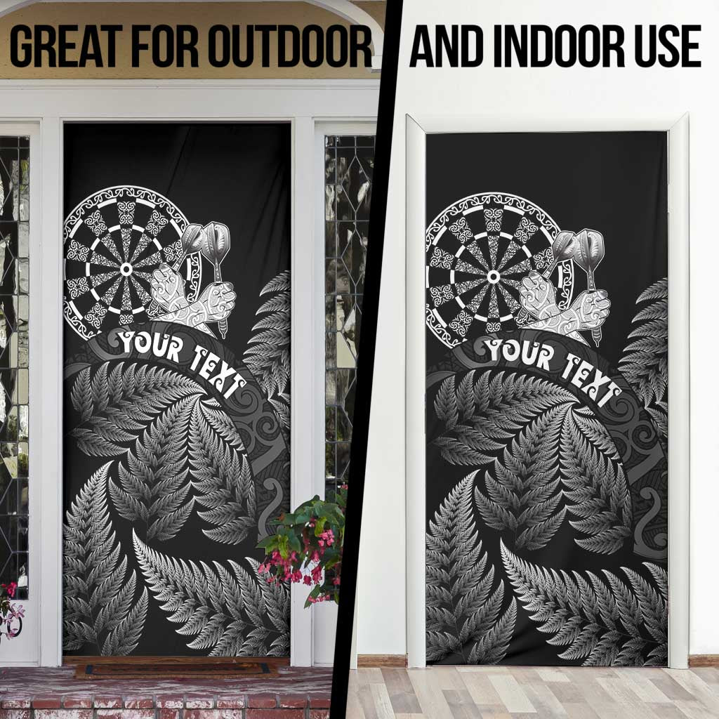 Personalised New Zealand Aotearoa Darts Masters Door Cover Silver Fern and Maori Spirit - Polynesian Pride