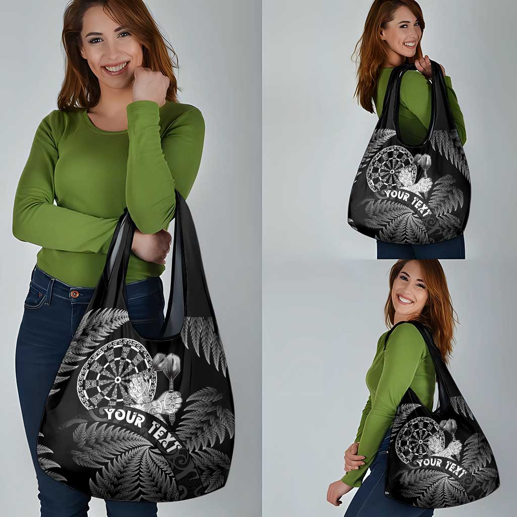 Personalised New Zealand Aotearoa Darts Masters Grocery Bag Silver Fern and Maori Spirit - Polynesian Pride