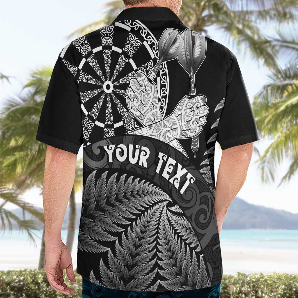 Personalised New Zealand Aotearoa Darts Masters Hawaiian Shirt Silver Fern and Maori Spirit - Polynesian Pride