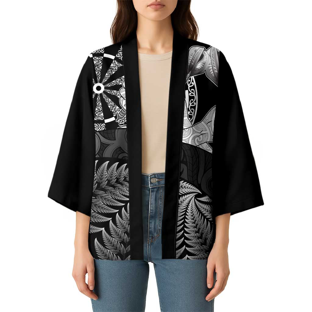 Personalised New Zealand Aotearoa Darts Masters Kimono Silver Fern and Maori Spirit - Polynesian Pride