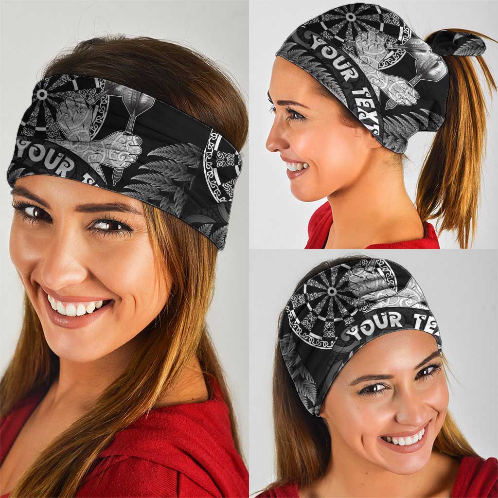 Personalised New Zealand Aotearoa Darts Masters Neck Gaiter Silver Fern and Maori Spirit LT03 - Polynesian Pride