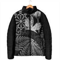 Personalised New Zealand Aotearoa Darts Masters Padded Jacket Silver Fern and Maori Spirit - Polynesian Pride