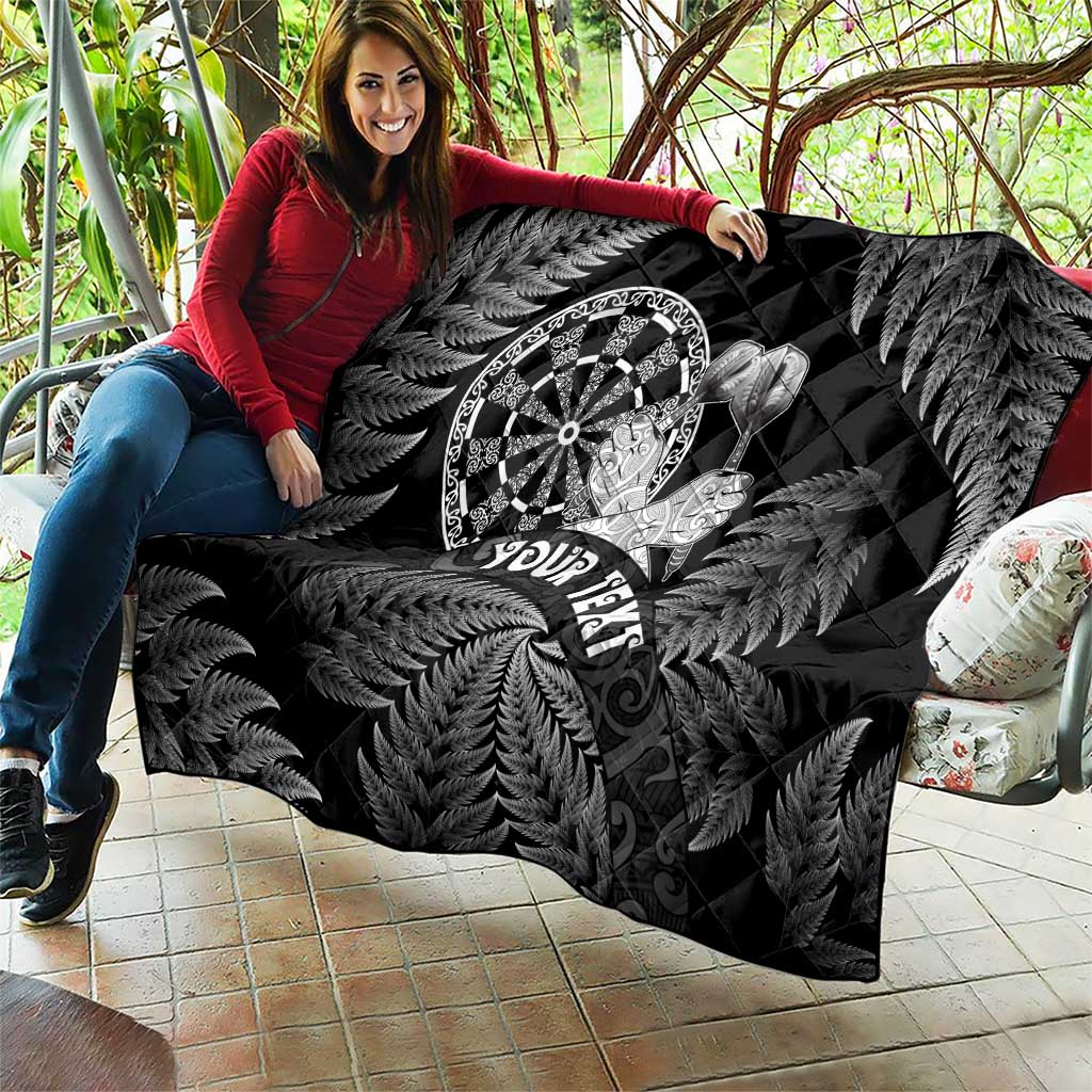 Personalised New Zealand Aotearoa Darts Masters Quilt Silver Fern and Maori Spirit - Polynesian Pride