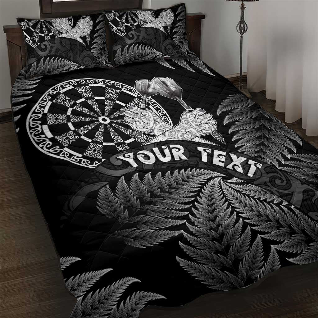 Personalised New Zealand Aotearoa Darts Masters Quilt Bed Set Silver Fern and Maori Spirit - Polynesian Pride