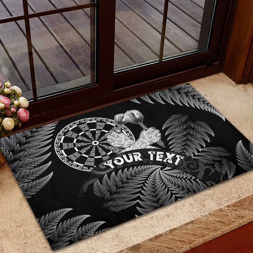 Personalised New Zealand Aotearoa Darts Masters Rubber Doormat Silver Fern and Maori Spirit - Polynesian Pride