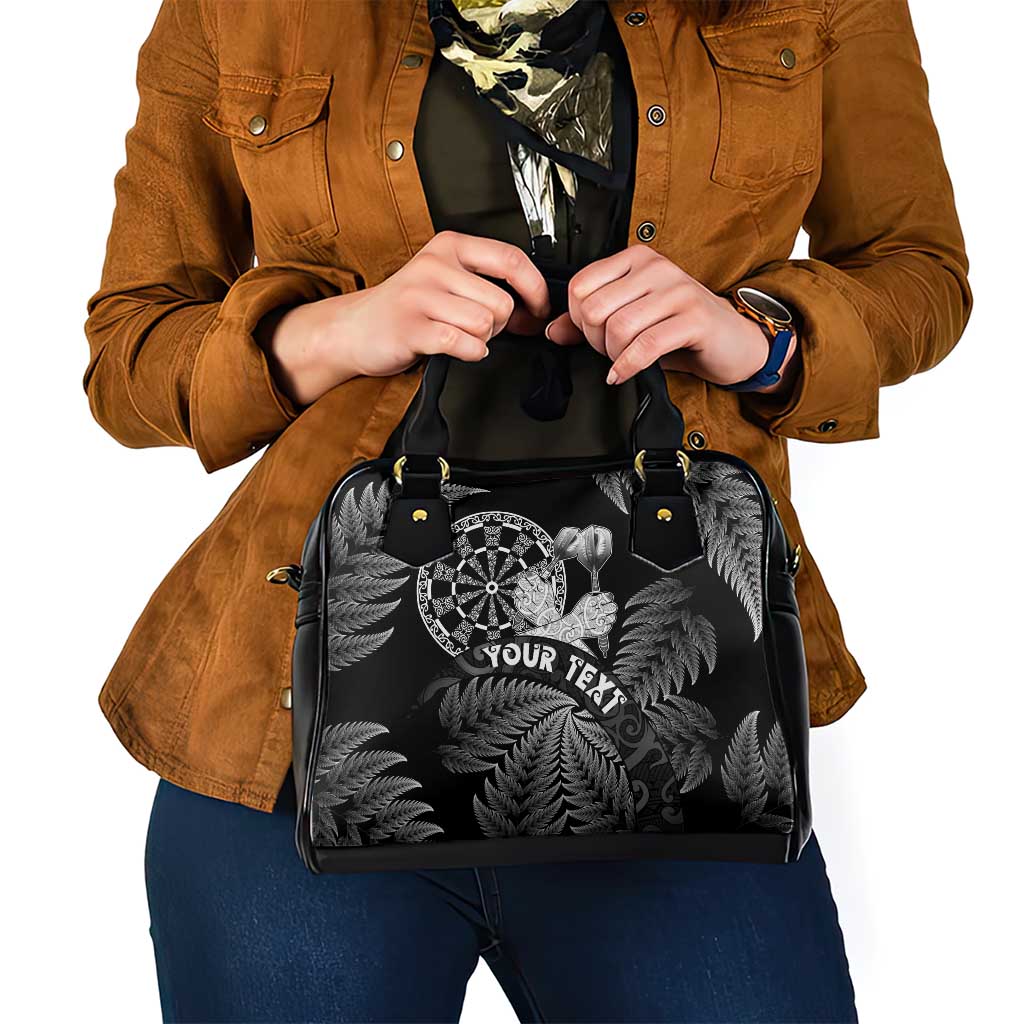 Personalised New Zealand Aotearoa Darts Masters Shoulder Handbag Silver Fern and Maori Spirit LT03 - Polynesian Pride