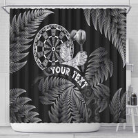 Personalised New Zealand Aotearoa Darts Masters Shower Curtain Silver Fern and Maori Spirit LT03 - Polynesian Pride