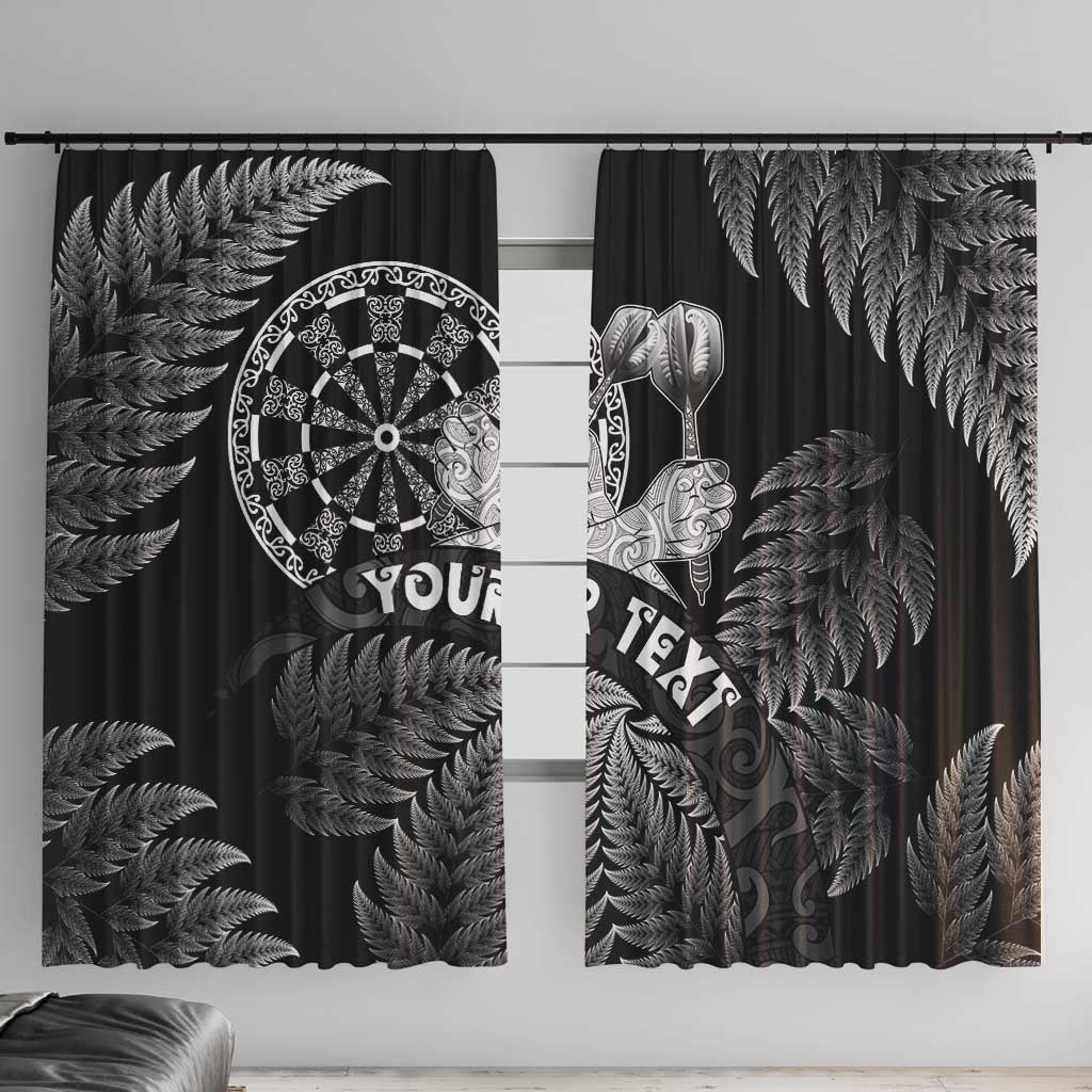 Personalised New Zealand Aotearoa Darts Masters Window Curtain Silver Fern and Maori Spirit - Polynesian Pride