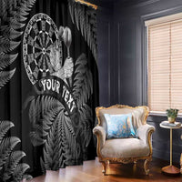 Personalised New Zealand Aotearoa Darts Masters Window Curtain Silver Fern and Maori Spirit LT03 - Polynesian Pride