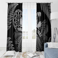 Personalised New Zealand Aotearoa Darts Masters Window Curtain Silver Fern and Maori Spirit LT03 - Polynesian Pride