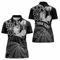 Personalised New Zealand Aotearoa Darts Masters Women Polo Shirt Silver Fern and Maori Spirit - Polynesian Pride
