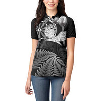 Personalised New Zealand Aotearoa Darts Masters Women Polo Shirt Silver Fern and Maori Spirit - Polynesian Pride