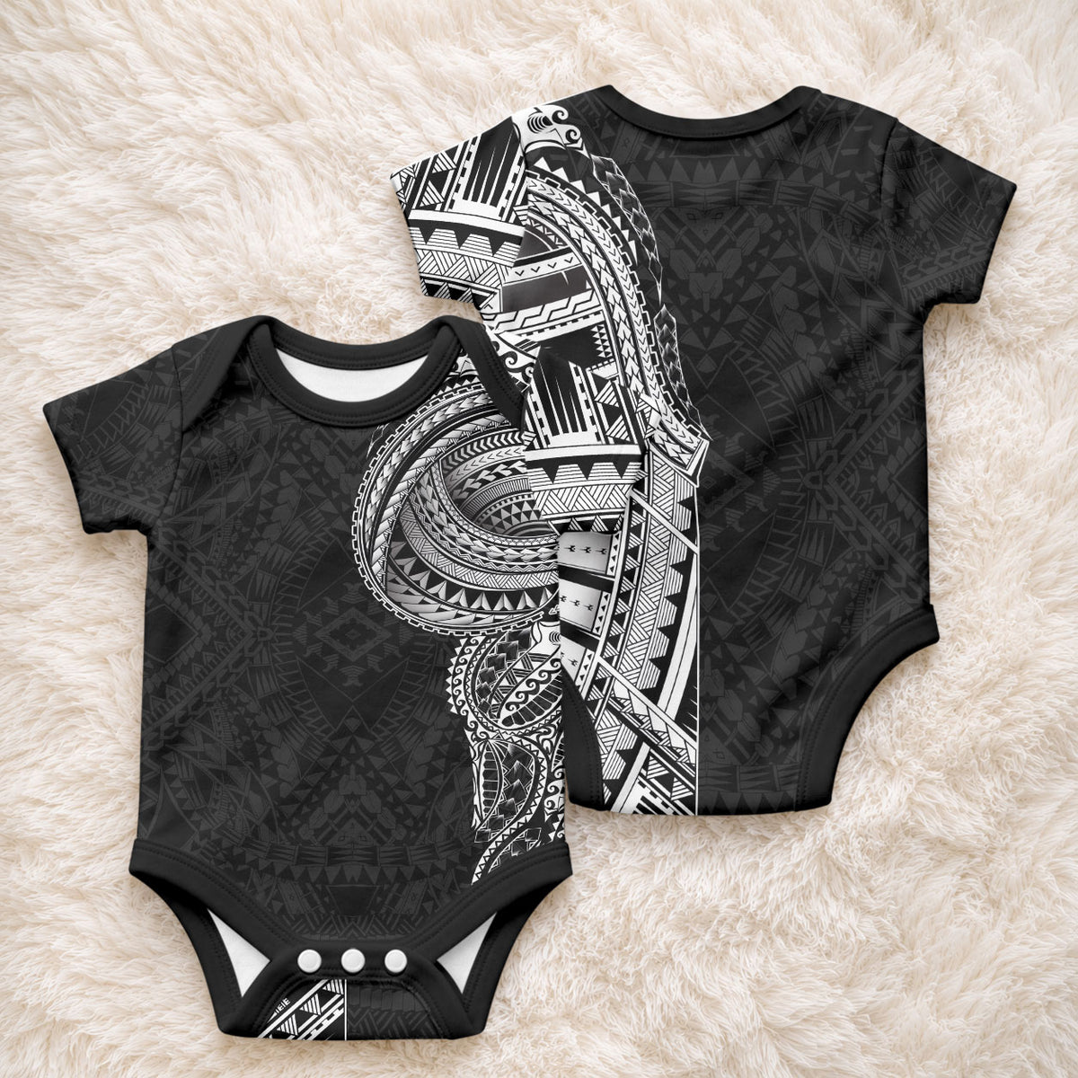 Traditional Polynesian Art Tattoos Baby Onesie