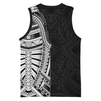 Traditional Polynesian Art Tattoos Basketball Jersey Black Color - Polynesian Pride