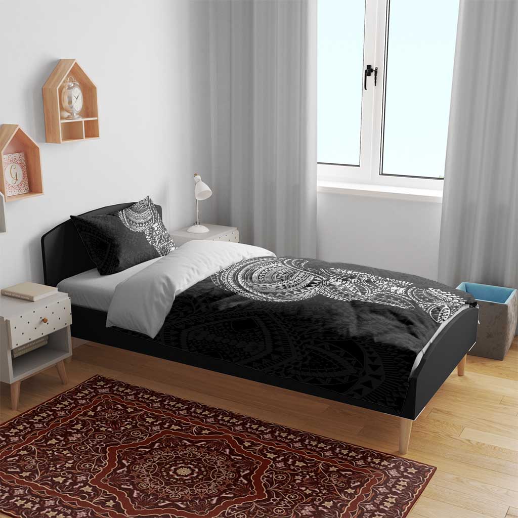 Traditional Polynesian Art Tattoos Bedding Set Black Color - Polynesian Pride