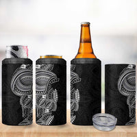 Traditional Polynesian Art Tattoos 4 in 1 Can Cooler Tumbler Black Color - Polynesian Pride