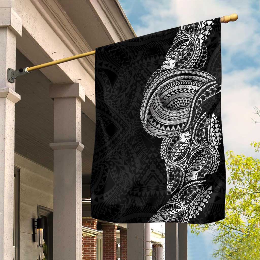 Traditional Polynesian Art Tattoos Garden Flag Black Color - Polynesian Pride