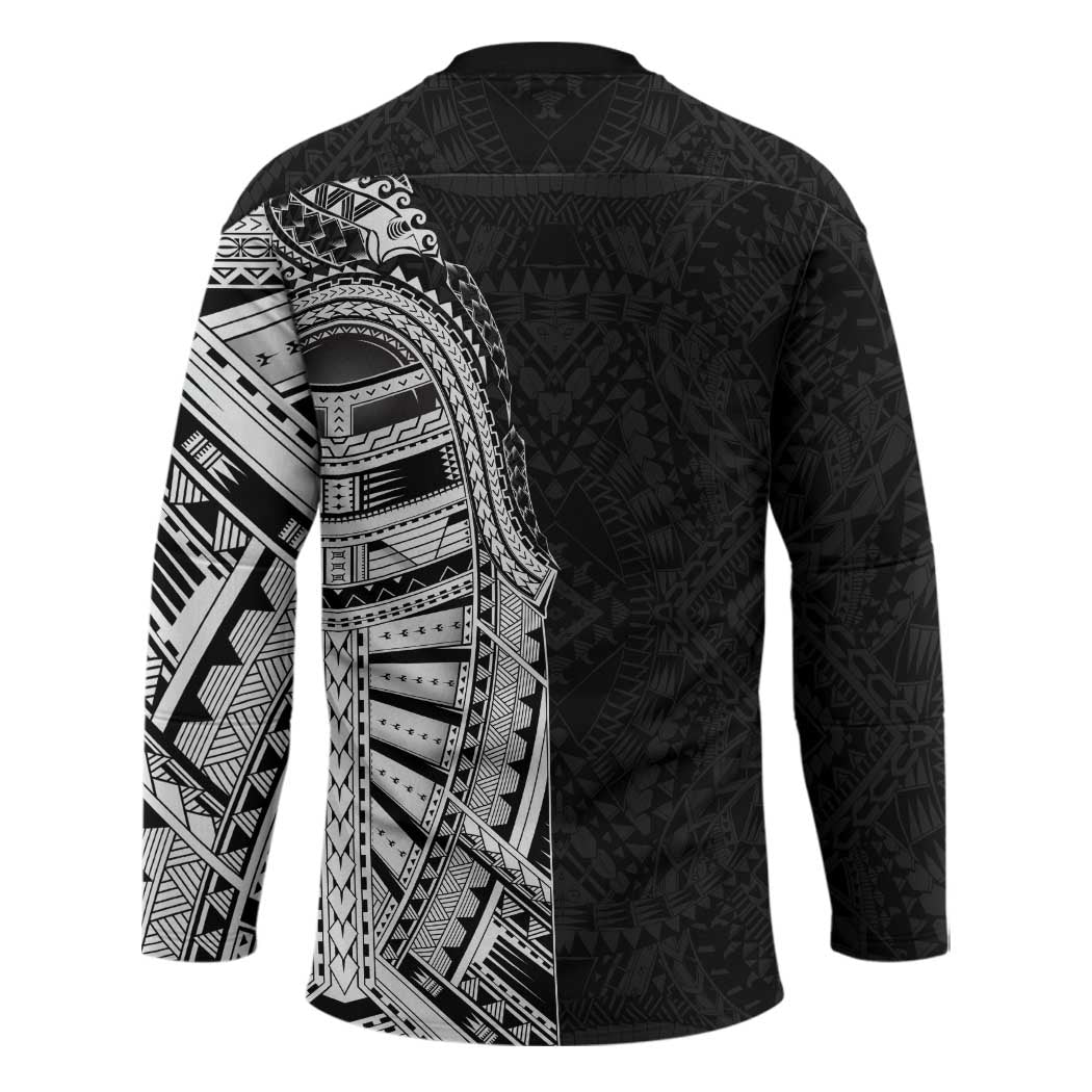 Traditional Polynesian Art Tattoos Hockey Jersey Black Color - Polynesian Pride