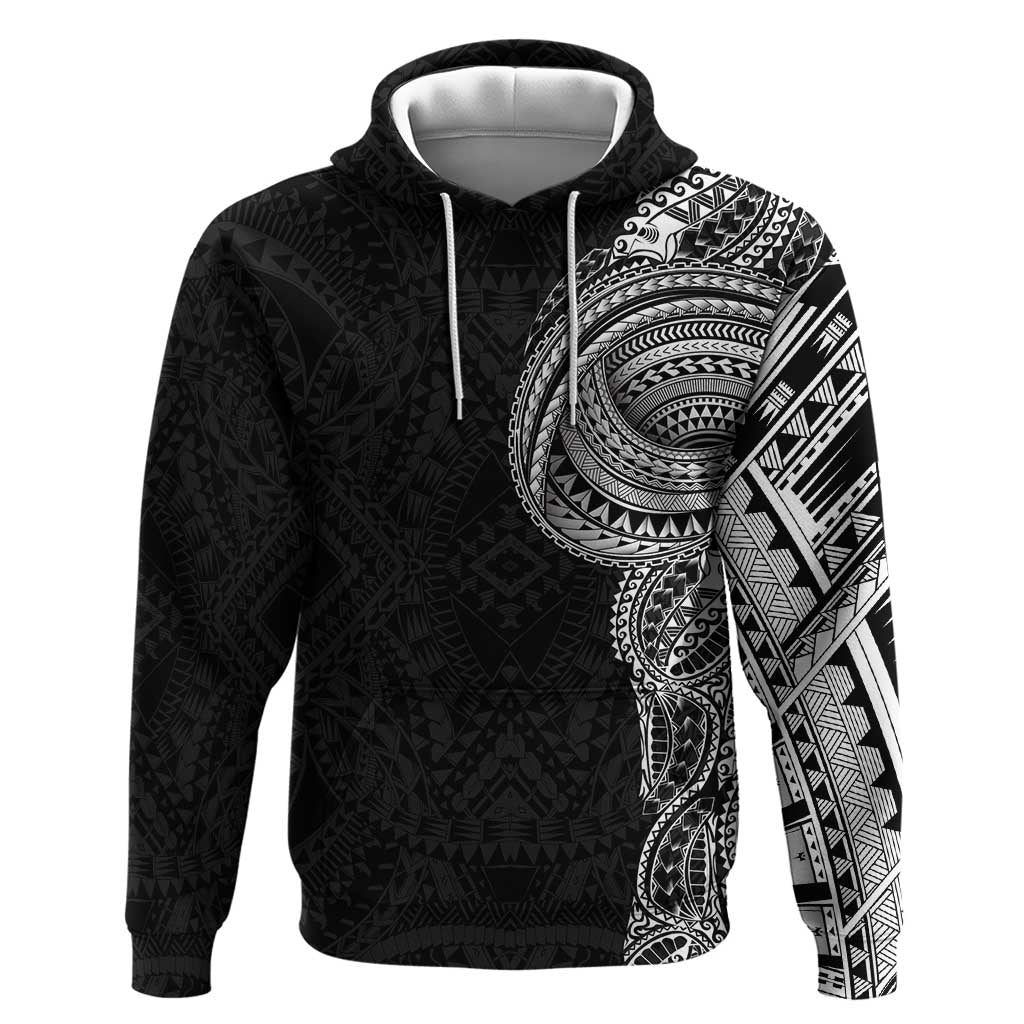 Traditional Polynesian Art Tattoos Hoodie Black Color - Polynesian Pride