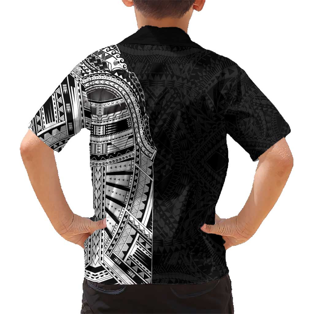 Traditional Polynesian Art Tattoos Kid Hawaiian Shirt Black Color - Polynesian Pride