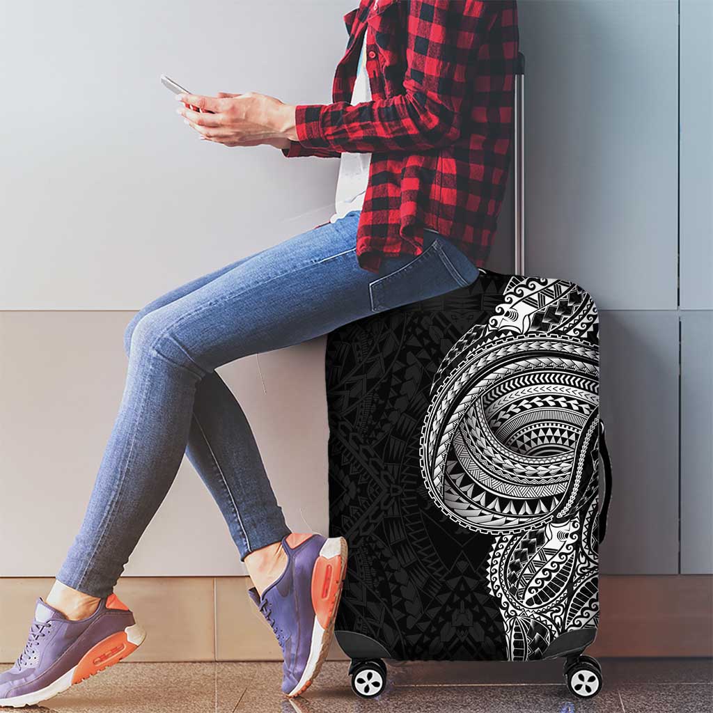 Traditional Polynesian Art Tattoos Luggage Cover Black Color - Polynesian Pride