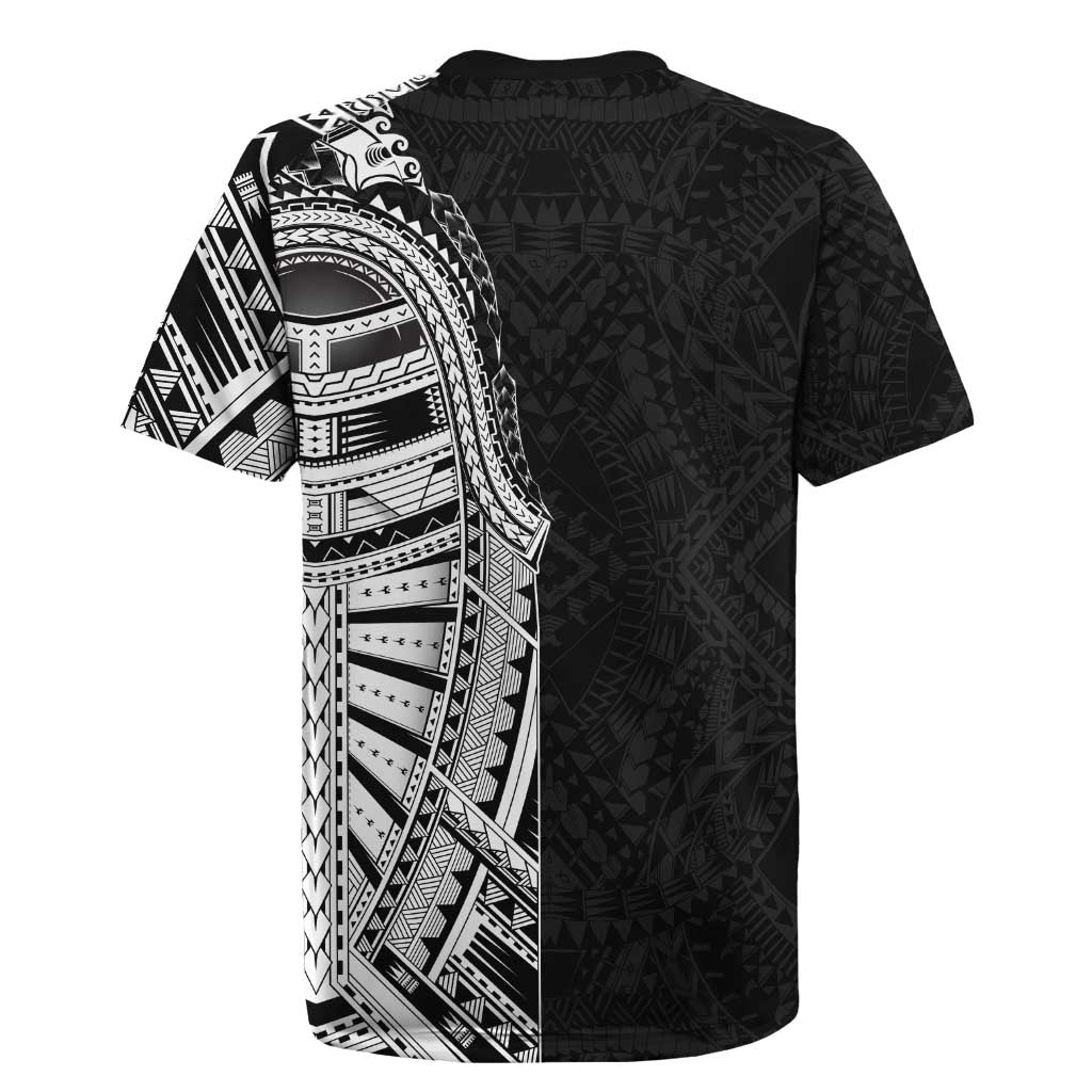 Traditional Polynesian Art Tattoos Rugby Jersey Black Color - Polynesian Pride