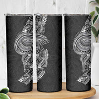 Traditional Polynesian Art Tattoos Skinny Tumbler Black Color - Polynesian Pride