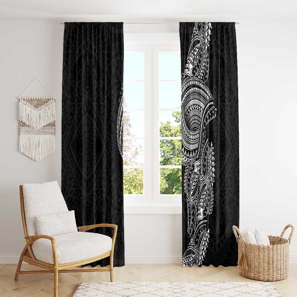 Traditional Polynesian Art Tattoos Window Curtain Black Color - Polynesian Pride