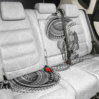 Traditional Polynesian Art Tattoos Back Car Seat Cover White Color - Polynesian Pride