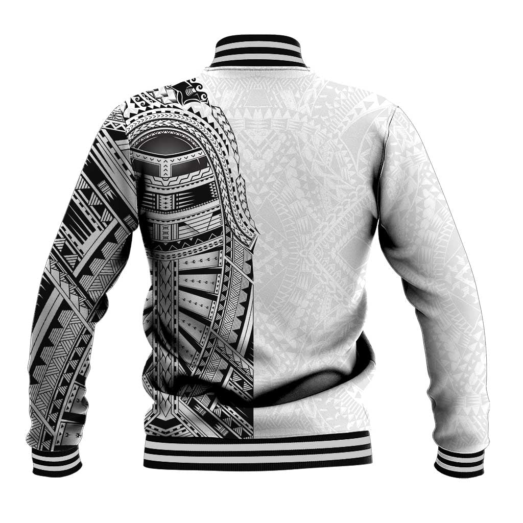Traditional Polynesian Art Tattoos Baseball Jacket White Color - Polynesian Pride