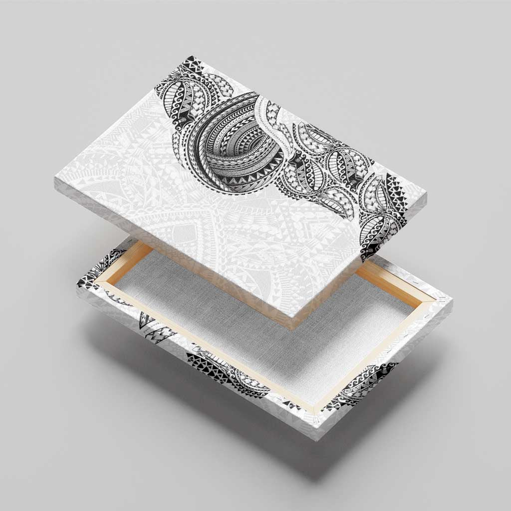 Traditional Polynesian Art Tattoos Canvas Wall Art White Color - Polynesian Pride
